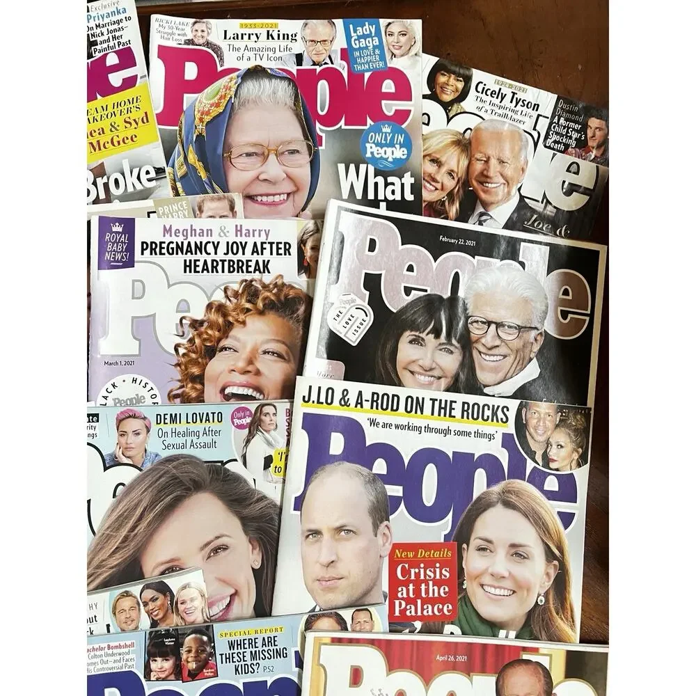 People Magazine 2021 Lot of 16 Royals Harry Bryant Queen Elizabeth Pink Obama